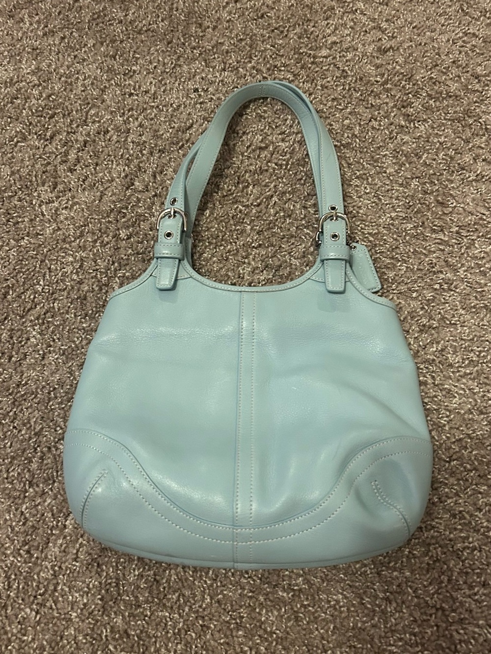 coach soho slim hobo bag blue